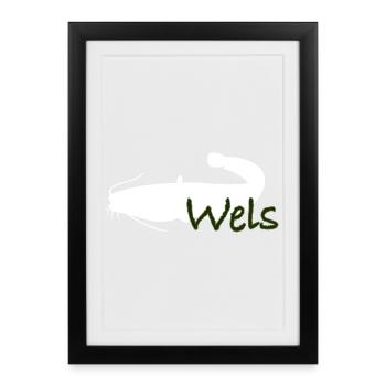 Wels - Gerahmtes Poster (27 × 37 cm) - Schwarz - Vorne