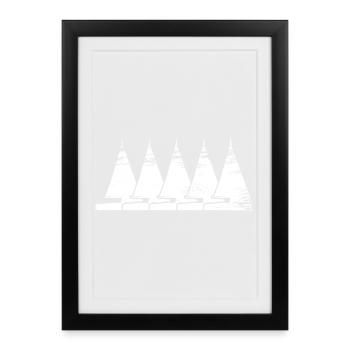 Sailing Ship Drawing - Framed poster (27 × 37 cm) - black - Front