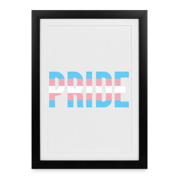Mois de la fierté LGBT - Fierté trans - Affiche encadrée (27 × 37 cm) - noir - Devant