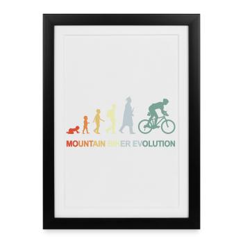 Évolution du vététiste - Affiche encadrée (27 × 37 cm) - noir - Devant