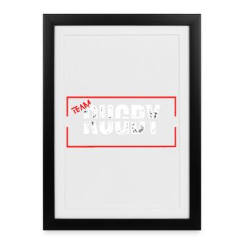 Team rugby red - Framed poster (27 × 37 cm) - black - Front