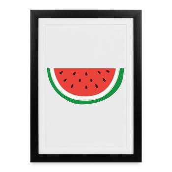 Wassermelone - Palästinensisches Symbol - Gerahmtes Poster (27 × 37 cm) - Schwarz - Vorne