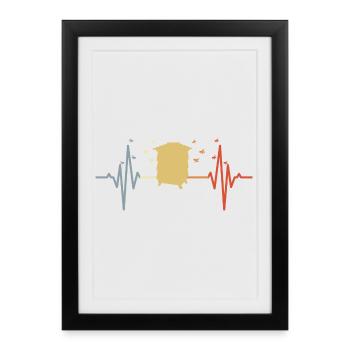 Palpitations de coeur de ruche vintage - Affiche encadrée (27 × 37 cm) - noir - Devant