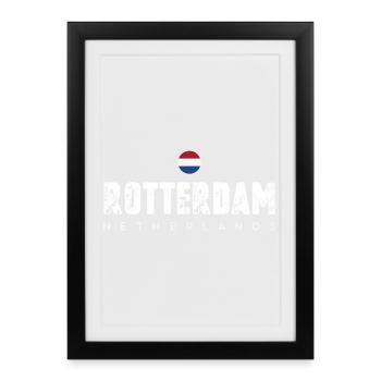 Rotterdam Bold City Emblem - Framed poster (27 × 37 cm) - black - Front