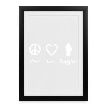 Peace, Dear Fire Brigade - Framed poster (27 × 37 cm) - black - Front