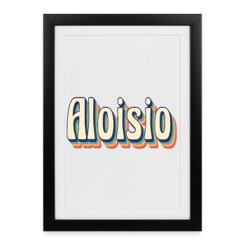 Vintage Retro Aloisio T-Shirt Gift T-Shirt - Framed poster (27 × 37 cm) - black - Front