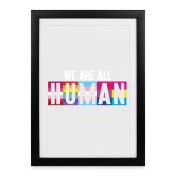 Mois de la fierté LGBT - We Are All Human - Affiche encadrée (27 × 37 cm) - noir - Devant