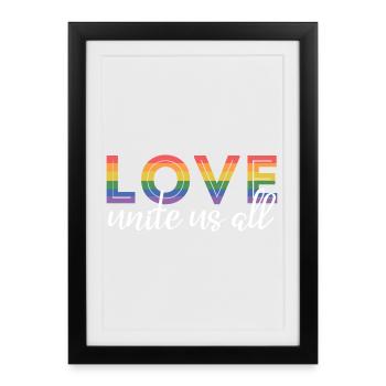 Mois de la fierté LGBT - L’amour nous unit tous - Affiche encadrée (27 × 37 cm) - noir - Devant