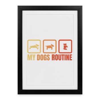 My dog's routine - Framed poster (27 × 37 cm) - black - Front