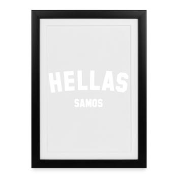 HELLAS SAMOS Grèce - Affiche encadrée (27 × 37 cm) - noir - Devant
