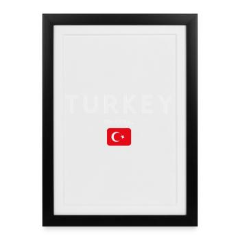 Drapeau de la Turquie, fierté turque - Affiche encadrée (27 × 37 cm) - noir - Devant