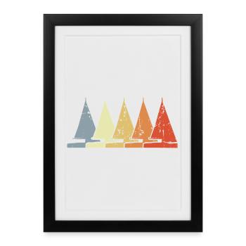 Sailboat Sketch - Framed poster (27 × 37 cm) - black - Front