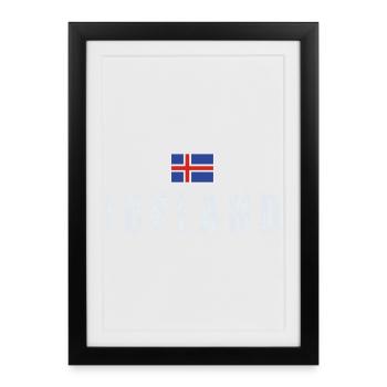 Fierté islandaise, drapeau islandais - Affiche encadrée (27 × 37 cm) - noir - Devant