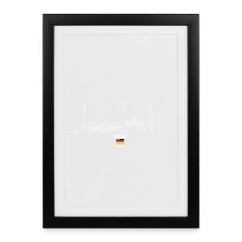 Berlin Skyline Line Art Design - Affiche encadrée (27 × 37 cm) - noir - Devant