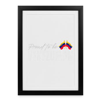 Fier vénézuélien, j’adore le Venezuela - Affiche encadrée (27 × 37 cm) - noir - Devant