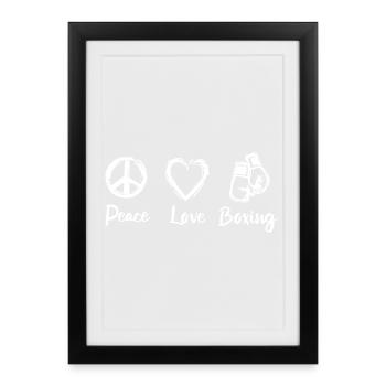 Peace Love Boxing - Framed poster (27 × 37 cm) - black - Front