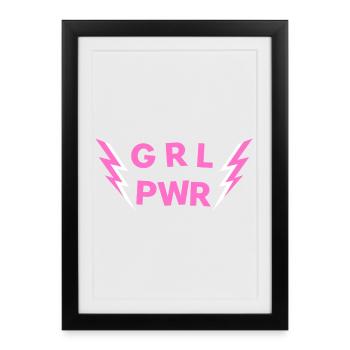 GRL PWR - Girl Power - Lucky Charm Girlfriend - Framed poster (27 × 37 cm) - black - Front