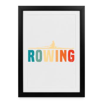 Aviron - Aviron - Rameur - Rameur - Affiche encadrée (27 × 37 cm) - noir - Devant