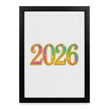 New Year's Eve New Year's Eve | Sparkling year 2026 - Framed poster (27 × 37 cm) - black - Front