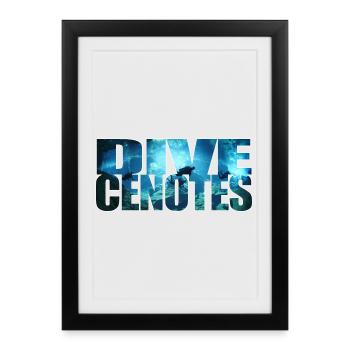 Dive Cenotes - Diving in Cenotes - Framed poster (27 × 37 cm) - black - Front