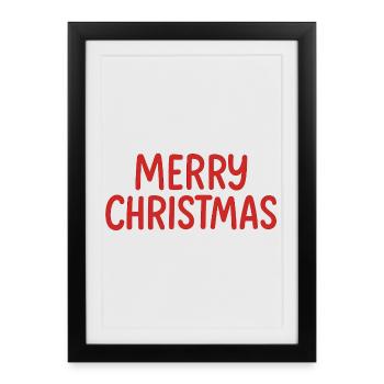 Joyeux Noël Lettres rouges - Affiche encadrée (27 × 37 cm) - noir - Devant