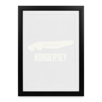 Norderney | Île avec coordonnées - Affiche encadrée (27 × 37 cm) - noir - Devant