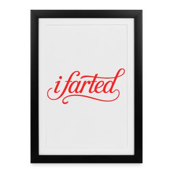 I farted - Funny Gen Alpha Logo - Framed poster (27 × 37 cm) - black - Front