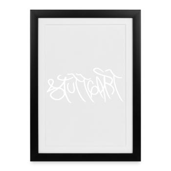 Genuine Stuttgart gift - Framed poster (27 × 37 cm) - black - Front