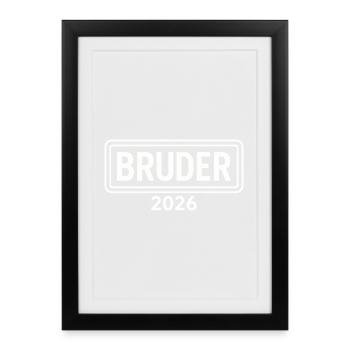 Annonce de frère ou sœur fier 2026 - Affiche encadrée (27 × 37 cm) - noir - Devant