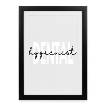 Hygiéniste dentaire & assistant diplômé - promotion de - Affiche encadrée (27 × 37 cm) - noir - Devant