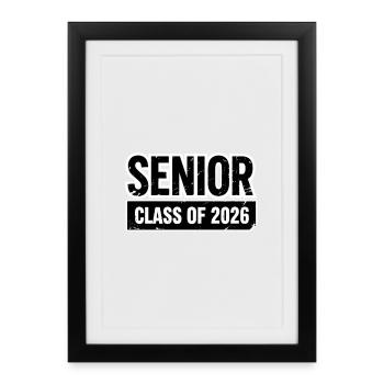 PROMOTION DE TERMINALE 2026 Diplômés Fiers - Affiche encadrée (27 × 37 cm) - noir - Devant
