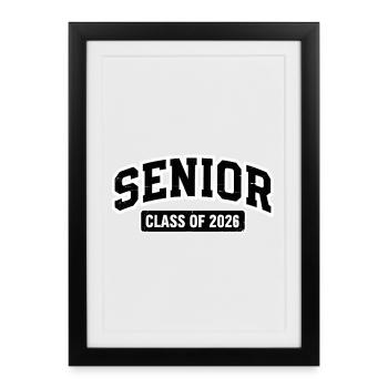 PROMOTION DE TERMINALE 2026 Diplômés Fiers - Affiche encadrée (27 × 37 cm) - noir - Devant