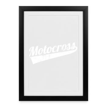 Motocross rétro - Affiche encadrée (27 × 37 cm) - noir - Devant