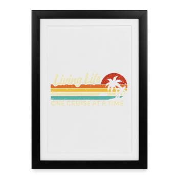 Voyage de vacances d’été en bateau de croisière - Affiche encadrée (27 × 37 cm) - noir - Devant