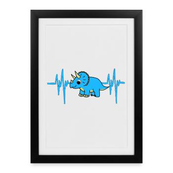Battement de cœur Dino - Affiche encadrée (27 × 37 cm) - noir - Devant