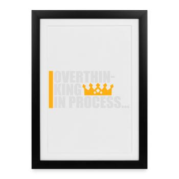 Trop réfléchir en processus Drôle de dicto sombre Logo - Affiche encadrée (27 × 37 cm) - noir - Devant