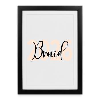 Bruiloft Bruid 2026 - Gerahmtes Poster (27 × 37 cm) - Schwarz - Vorne