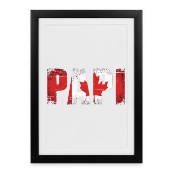 Daddy Canada Flag Vintage Dad - Framed poster (27 × 37 cm) - black - Front