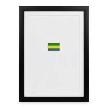 Gabonese flag, Gabonese patriot - Framed poster (27 × 37 cm) - black - Front
