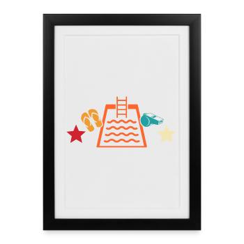 Les sauveteurs adorent les nageurs sauveteurs - Affiche encadrée (27 × 37 cm) - noir - Devant