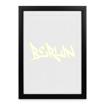 Berlin Graffiti Brown Lettering - Framed poster (27 × 37 cm) - black - Front