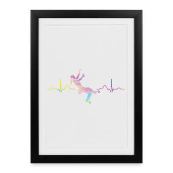 Battement de cœur de Boulderer Bloc Bloc - Affiche encadrée (27 × 37 cm) - noir - Devant