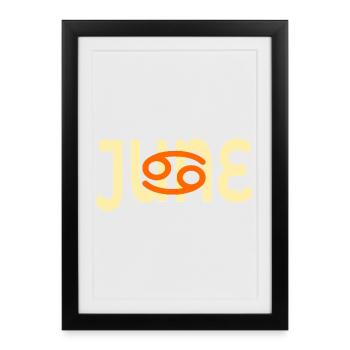 Anniversaire juin - Cancer du signe du zodiaque - Affiche encadrée (27 × 37 cm) - noir - Devant