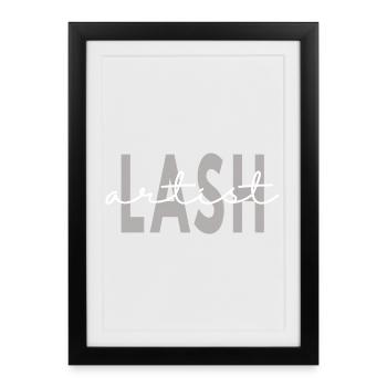 Lash Artist Eyelash Tech Makeup Artist Beauty - Framed poster (27 × 37 cm) - black - Front
