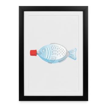 Soy Fish - Framed poster (27 × 37 cm) - black - Front