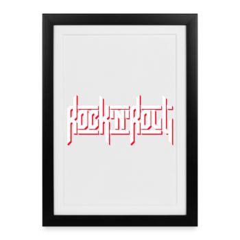 Rock'N'Roll Custom Typography Logo - Framed poster (27 × 37 cm) - black - Front