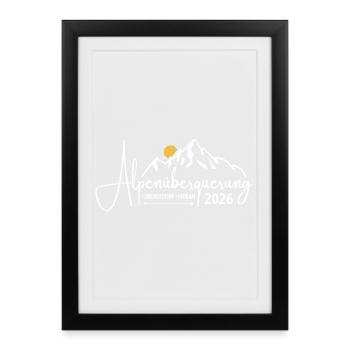 Alpenüberquerung 2026, Oberstdorf Meran, Wandern - Gerahmtes Poster (27 × 37 cm) - Schwarz - Vorne