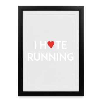 I Love/Hate Running - Framed poster (27 × 37 cm) - black - Front