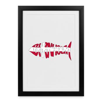 Bornholm Fish - Design - Framed poster (27 × 37 cm) - black - Front
