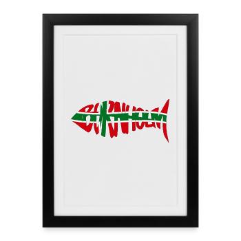 Poisson de Bornholm Original - Affiche encadrée (27 × 37 cm) - noir - Devant